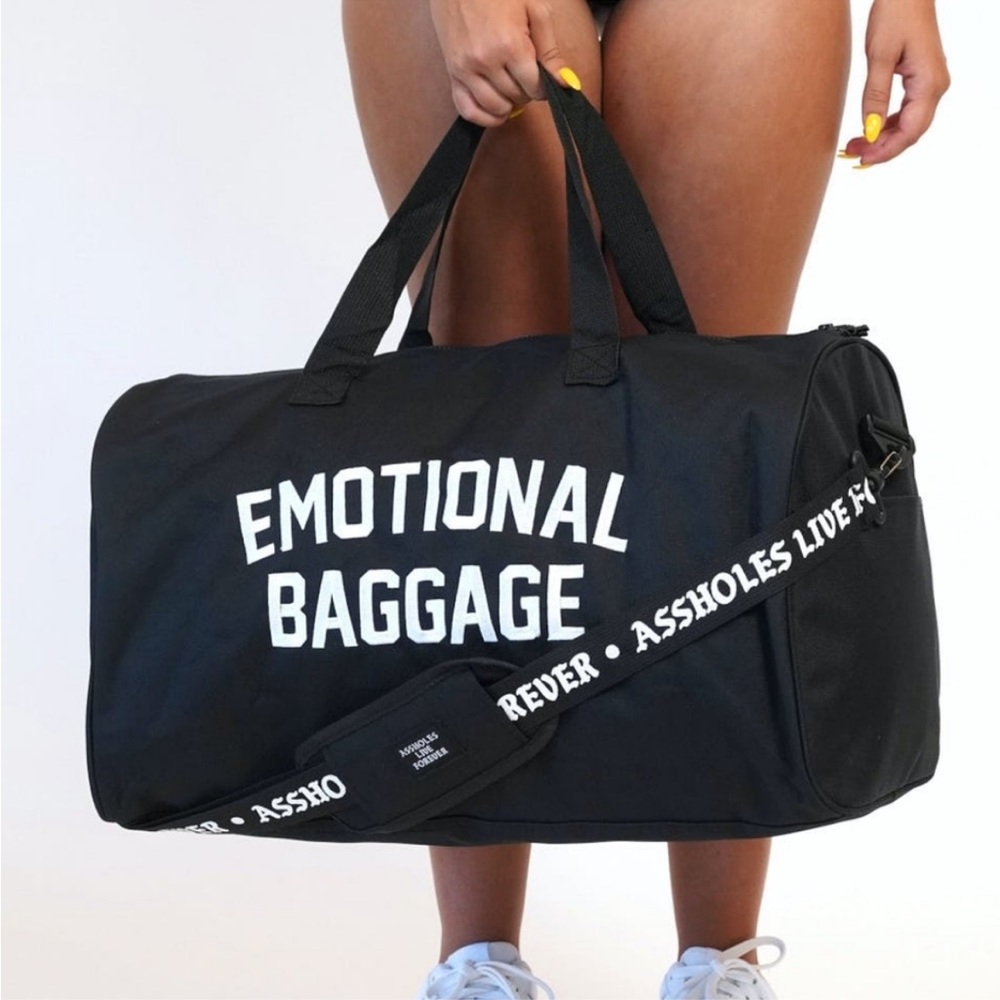NEW! ALF Emotional Baggage Duffel Bag black ASSHOLES Live ForEVER